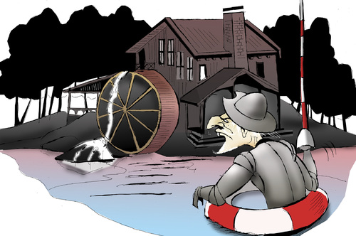 Cartoon: Watermill... (medium) by berk-olgun tagged watermill