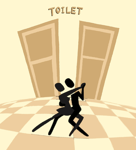 Cartoon: WC Tango... (medium) by berk-olgun tagged wc,tango