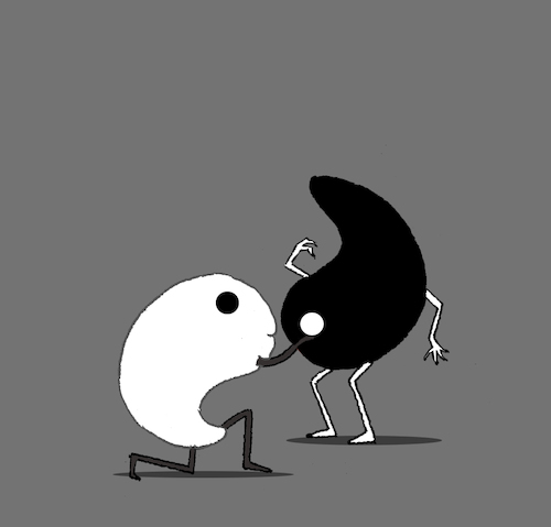 Cartoon: Yin Yang Marriage... (medium) by berk-olgun tagged yin,yang,marriage