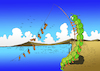 Cartoon: Centipede Fishing... (small) by berk-olgun tagged centipede,fishing