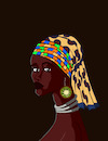 Cartoon: Girl with a Kiwi Earring... (small) by berk-olgun tagged african,woman