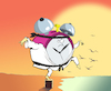 Cartoon: Karate Alarm Clock... (small) by berk-olgun tagged karate,alarm,clock