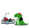 Cartoon: Rebel Dinosaur... (small) by berk-olgun tagged rebel,dinosaur