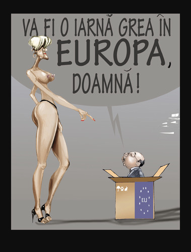 Cartoon: HEAVY WINTER IN EUROPE (medium) by Marian Avramescu tagged mmmmmmmmmmmmmm