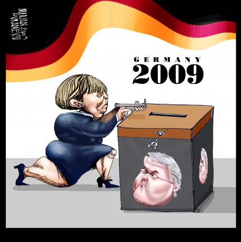 Cartoon: MERKEL STEINMEIER (medium) by Marian Avramescu tagged merkel,steinmeier