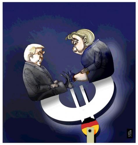 Cartoon: merkel steinmeier (medium) by Marian Avramescu tagged merkel,steinmeier