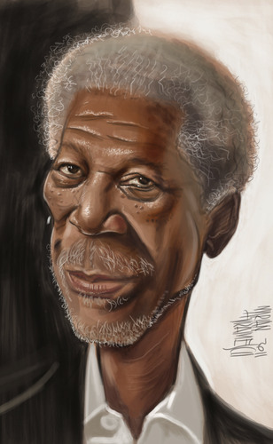 Cartoon: Morgan Freeman (medium) by Marian Avramescu tagged mmmmmmmmmmmmmmmmmmm