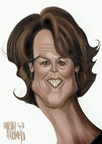 Cartoon: Sigourney (medium) by Marian Avramescu tagged mmmmm