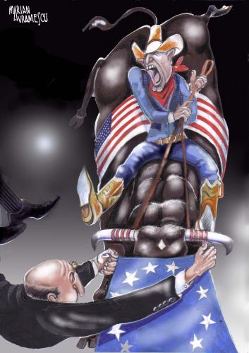 Cartoon: USA and EU (medium) by Marian Avramescu tagged eu