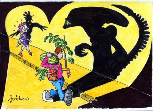 Cartoon: Schattenspiel (medium) by jerichow tagged alien,schatten,schattenwurf,angst,licht,scheinwerfer,illusion,panik,einbildung,verfolgungswahn,alien,schattenwurf,angst,licht,scheinwerfer,illusion,panik,einbildung,verfolgungswahn,monster,nachts