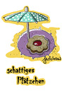 Cartoon: Schattiges Plätzchen (small) by jerichow tagged sonne,plätzchen,schatten,cocktailschirmchen,strand