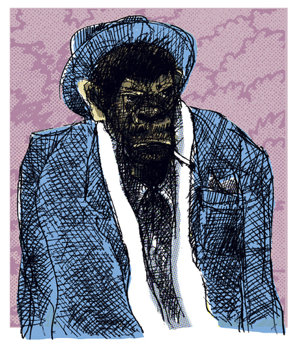 Cartoon: bad monkey (medium) by jenapaul tagged monkey,bad,criminal,gangster,ape,man