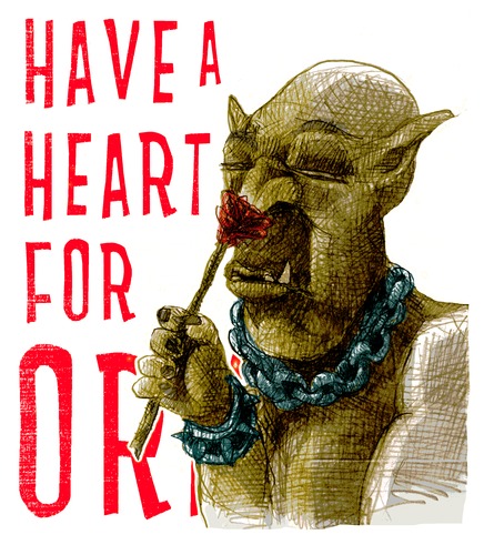 Cartoon: have a heart for orks (medium) by jenapaul tagged orks,fantasy,movies,lord,of,the,ring,humor