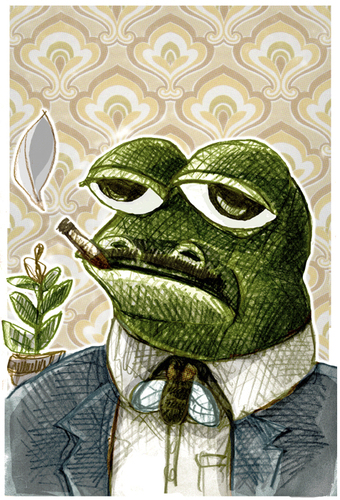 Cartoon: mr frog (medium) by jenapaul tagged frog,flies,cigars