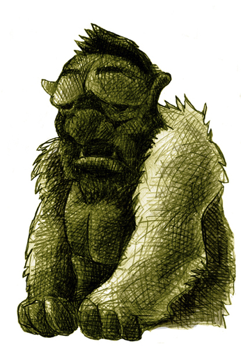 Cartoon: sad troll (medium) by jenapaul tagged illustration,monster,trolls,sad