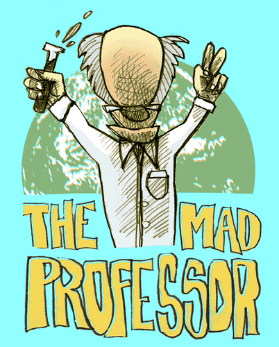 Cartoon: the mad professor (medium) by jenapaul tagged professor,scientist,science,humor,society,mad