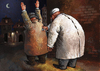 Cartoon: behind the corner (small) by Wiejacki tagged health,politics,economy,costs,cutting,doctor,lobby,insurance