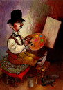 Cartoon: POSTIMPRESSIONIST (small) by Wiejacki tagged painter art painting picture colors brush artist