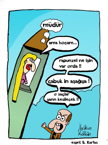 Cartoon: Rapunzel (medium) by ibrahimkalkan tagged rapunzel
