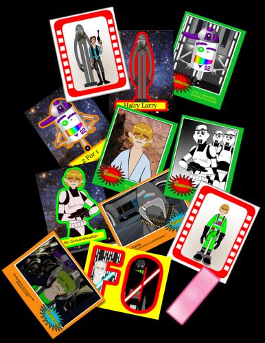 Cartoon: Space Wars cards (medium) by Jo-Rel tagged dirtbagtoons