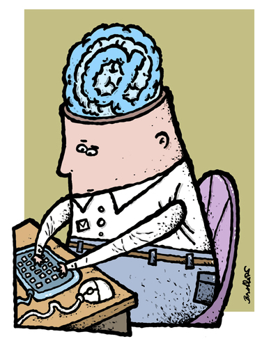 Cartoon: Internet brain (medium) by svitalsky tagged at,sign,internet,brain,computer,future,cartoon,svitalsky,svitalskybros