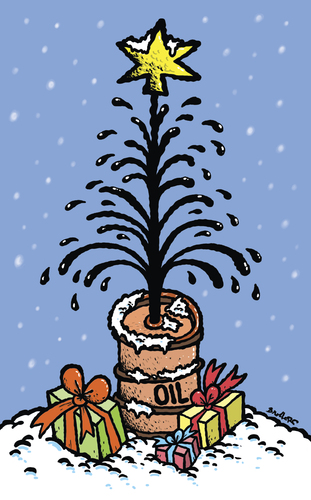 Cartoon: Oil xmas tree (medium) by svitalsky tagged svitalsky,xmas,tree,oil,barel,christmas,gift