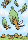 Cartoon: Good trees go to heaven (small) by svitalsky tagged trees heaven glory nimbus death forest svitalsky svitalskybros cartoon