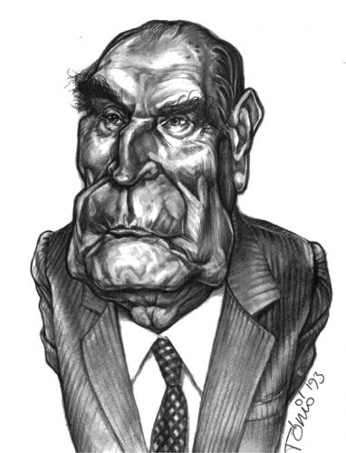 Cartoon: Francois Mitterand (medium) by Tonio tagged caricature,portrait,politician,french,franzözish,francia