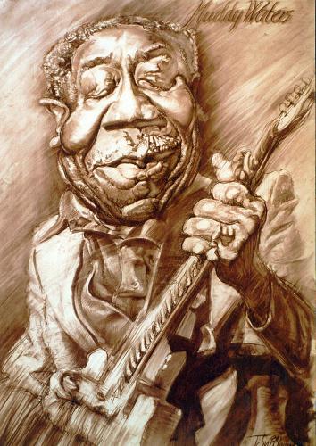 Cartoon: Muddy Waters (medium) by Tonio tagged portrait,caricature,musician,jazz,star,guitarrist,blues,karikatur,zeichnung,musiker,muddy waters,karikatur,portrait,musiker,musik,jazz,gitarre,mann,muddy,waters