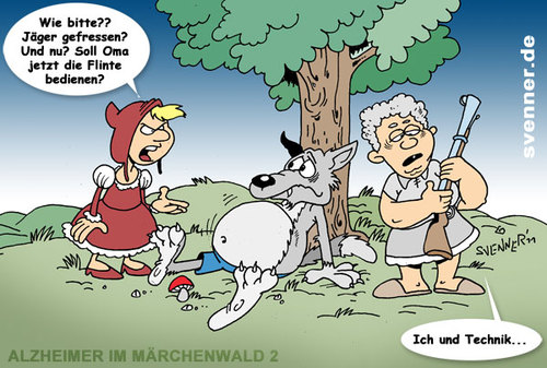 Cartoon: Alzheimer im Märchenwald 2 (medium) by svenner tagged cartoon,comic,fairytales,märchen,alzheimer