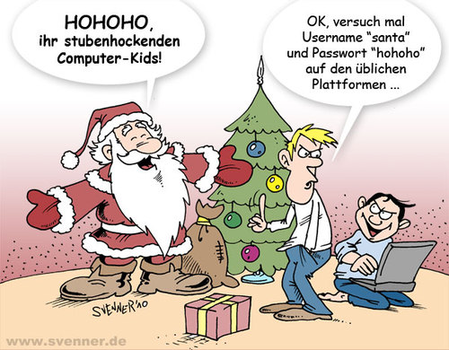 Cartoon: Hacking Santa (medium) by svenner tagged xmas,santa,internet,hacking