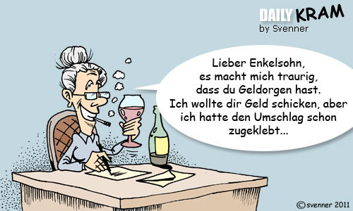 Cartoon: Oma gibt Kontra! (medium) by svenner tagged daily,abzocke,oma,kohle