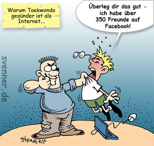 Cartoon: Taekwondo vs Facebook (medium) by svenner tagged facebook,socials,taekwondo