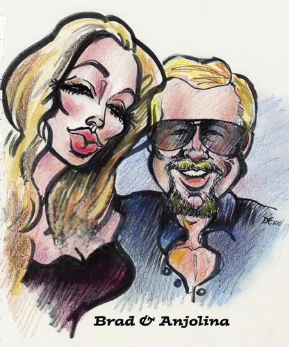 Cartoon: Caricature artist sample (medium) by DanF tagged brad,and,anjolina