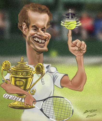 Cartoon: Andy Murray (medium) by zsoldos tagged tennis,sport,murray,chanpion