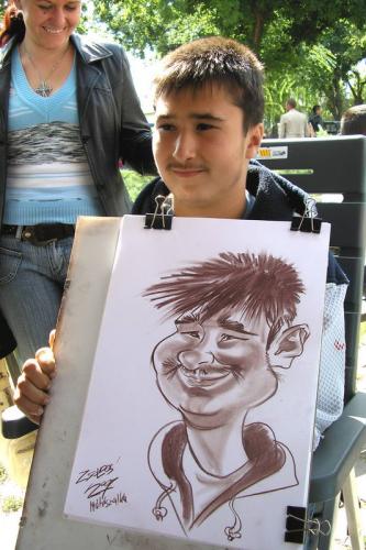 Cartoon: Live caricature (medium) by zsoldos tagged live