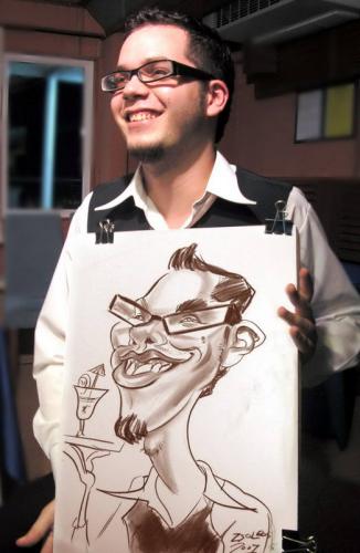 Cartoon: Live caricature (medium) by zsoldos tagged live