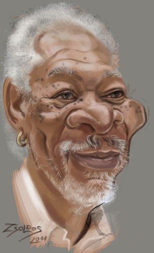 Cartoon: Morgan Freeman (medium) by zsoldos tagged actor,famous,people
