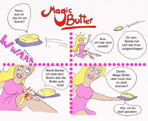 Cartoon: Magic Butter (medium) by Nk tagged butter,superheld