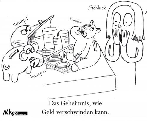 Cartoon: Wenn Geld verschwindet (medium) by Nk tagged geld,money,sparschwein