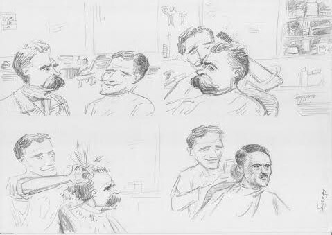 Cartoon: Nietzsche Ubermensch (medium) by Shareni tagged famous,people,philosophy
