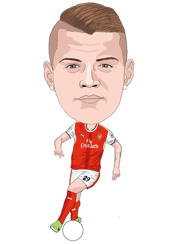 Cartoon: Xhaka Arsenal (medium) by Vandersart tagged arsenal,cartoons,caricatures