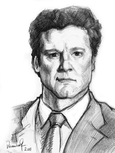 Cartoon: Colin Firth (medium) by Vera Gafton tagged drawing,pencil,portrait