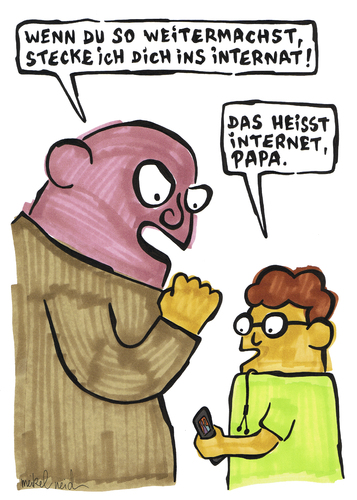 Cartoon: Internet (medium) by meikel neid tagged internet,internat,schule,computer,kind,eltern,streit,erziehung