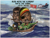 Cartoon: The Icebergs! (small) by Fred Makubuya tagged africa,democracy,politics,issues,mugabe,museveni,titanic