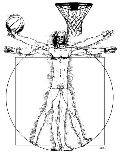 Cartoon: Basketball (medium) by zu tagged vitruvian,basketball,leonardo