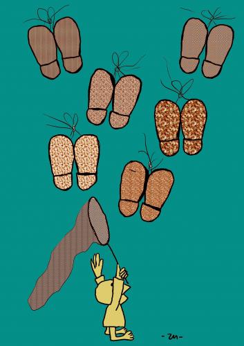 Cartoon: butterfly (medium) by zu tagged butterfly,shoe