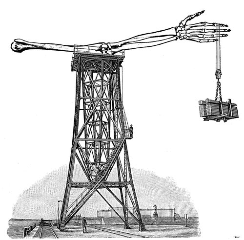 Cartoon: Crane (medium) by zu tagged crane,bone,technics