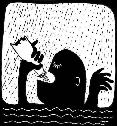 Cartoon: drnking (medium) by zu tagged drinking,rain