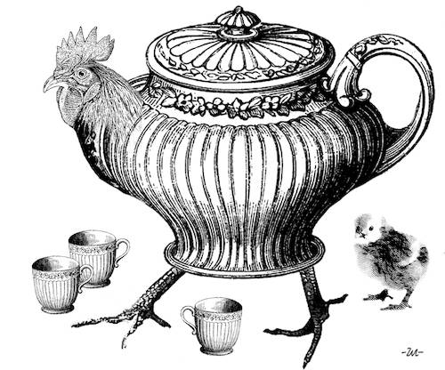 Cartoon: Poultry (medium) by zu tagged poultry,tea,service,set,chicken